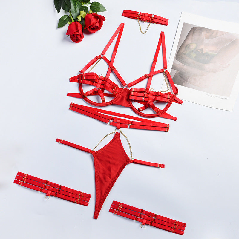 Milk Silk Hollow Four-Piece Intimates Set