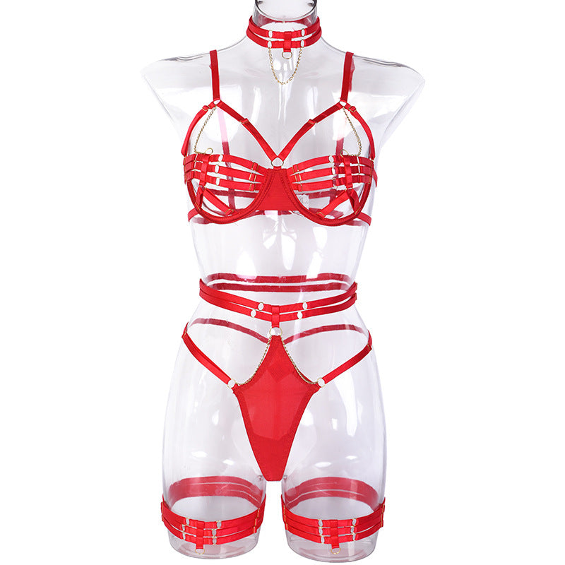 Milk Silk Hollow Four-Piece Intimates Set
